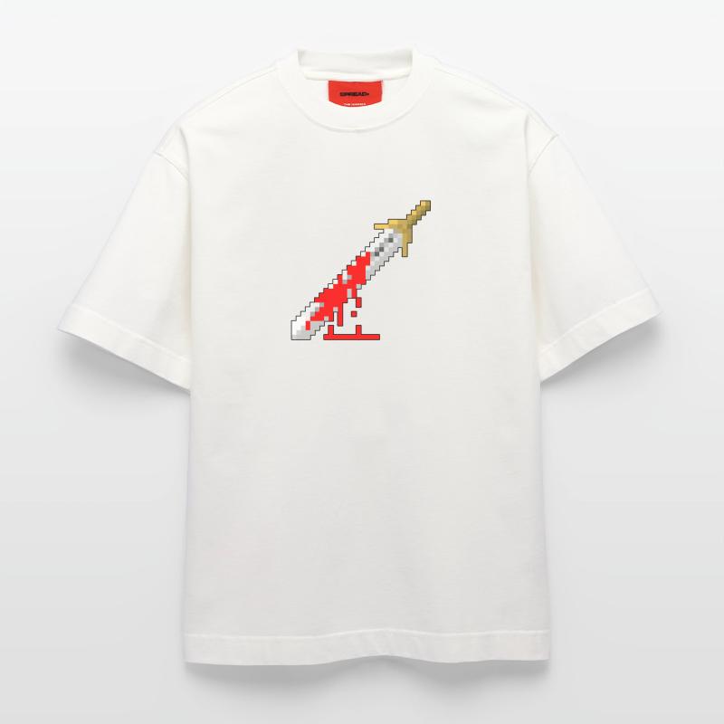 Rétro épée - sanglant T-shirt bio épais oversize fabriqué en UE