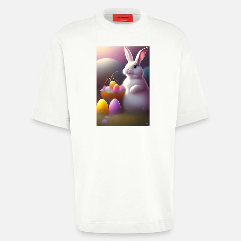 Easter Bunny with Easter Eggs - Heavyweight T-Shirt - made by SPREAD - OFF WHITE