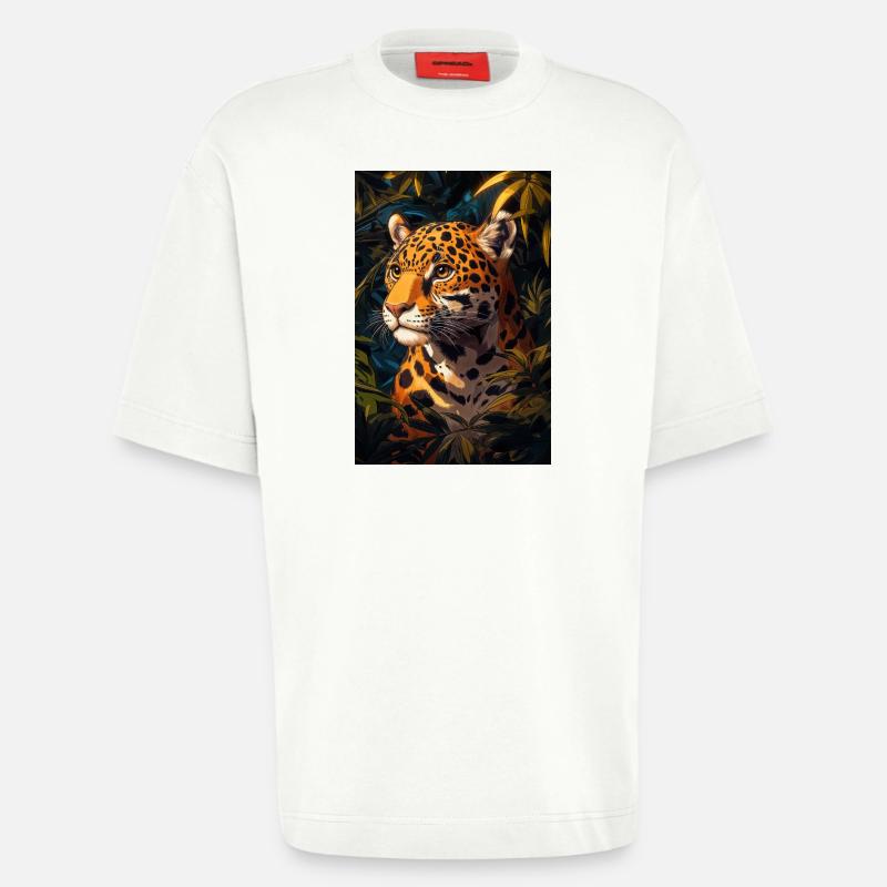 Illustration eines Jaguars - Heavyweight T-Shirt - made by SPREAD  - OFF WHITE