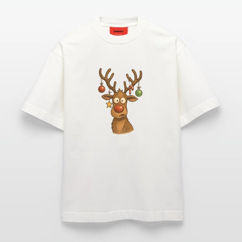 Reh mit Weihnachtskugeln Heavyweight T-Shirt - made by SPREAD 