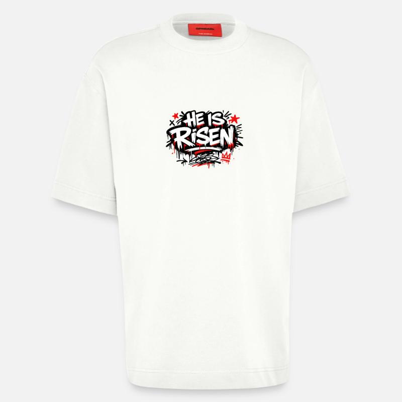 He is Risen Graffiti Ostern - Heavyweight T-Shirt - made by SPREAD  - OFF WHITE