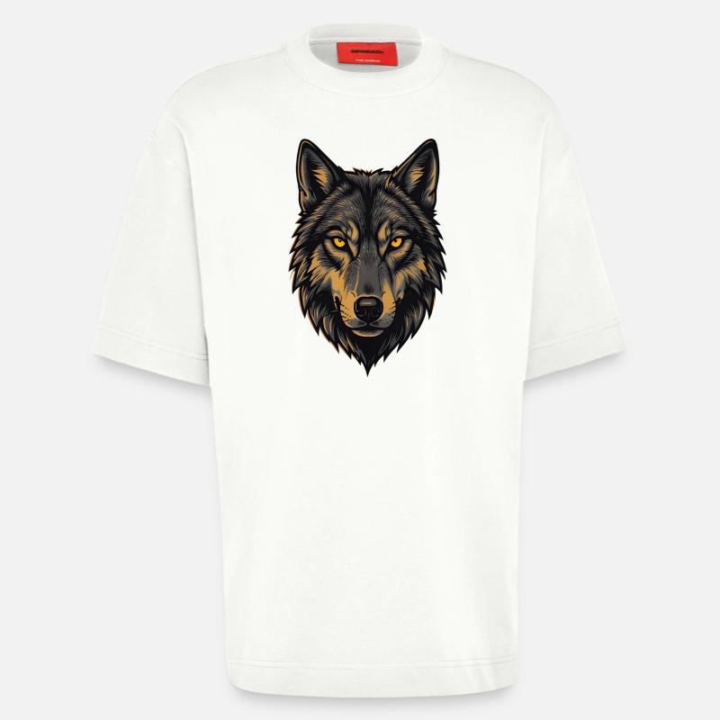 Alpha Wolf - Heavyweight T-Shirt - made by SPREAD  - OFF WHITE