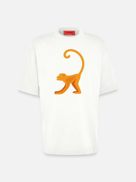 Orangutan line logo - Heavyweight T-Shirt - made by SPREAD - OFF WHITE