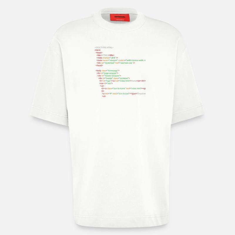 HTML5 code - Heavyweight T-Shirt - made by SPREAD  - OFF WHITE