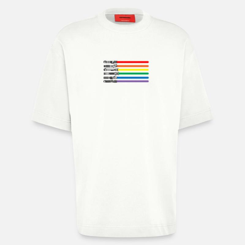 Laserschwert LGBT PRIDE Fahne Geschenk - Heavyweight T-Shirt - made by SPREAD - OFF WHITE