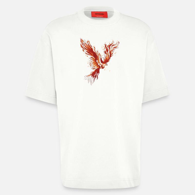 Brennender Phönix - Heavyweight T-Shirt - made by SPREAD  - OFF WHITE