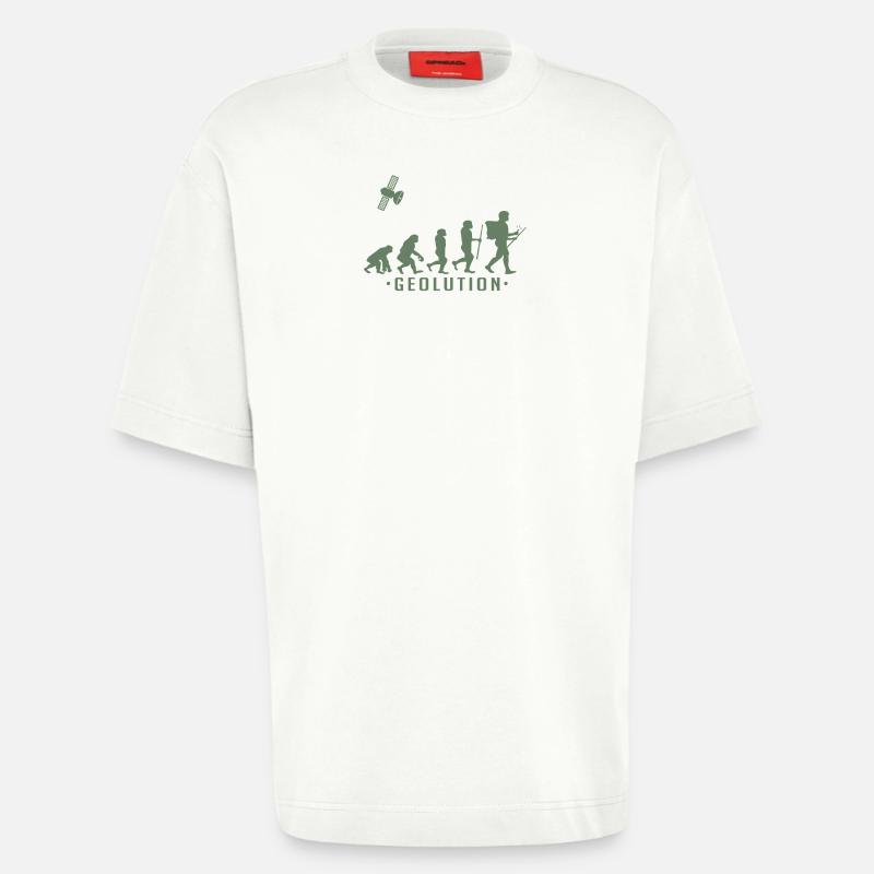Geocaching evolution Shirt Geolution - Heavyweight T-Shirt - made by SPREAD  - OFF WHITE