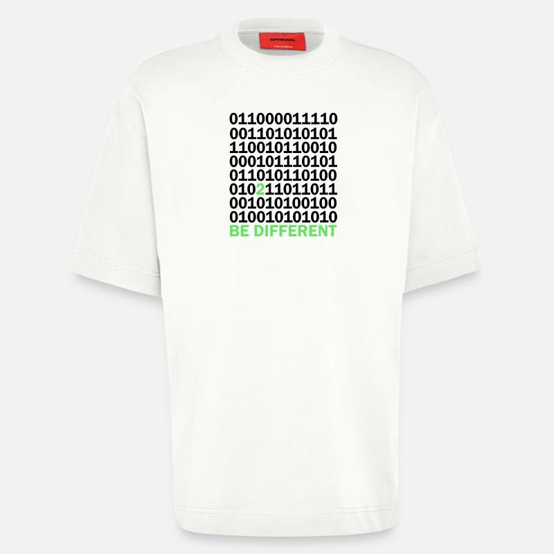 Be Different Binärcode Nerd Geschenk - Heavyweight T-Shirt - made by SPREAD  - OFF WHITE