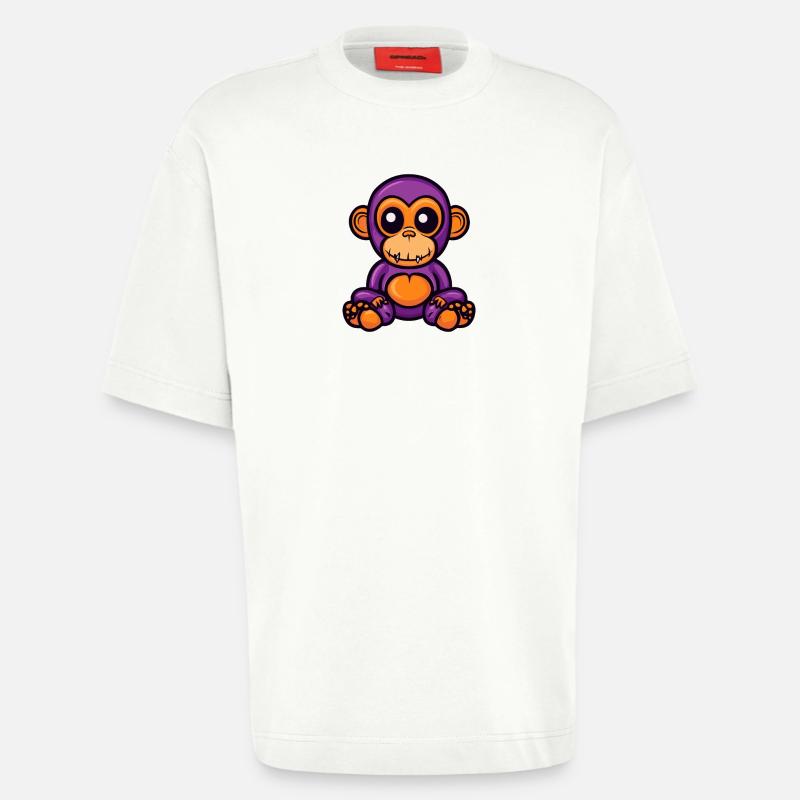 Monkey Halloween Comic Zombie - Heavyweight T-Shirt - made by SPREAD - OFF WHITE
