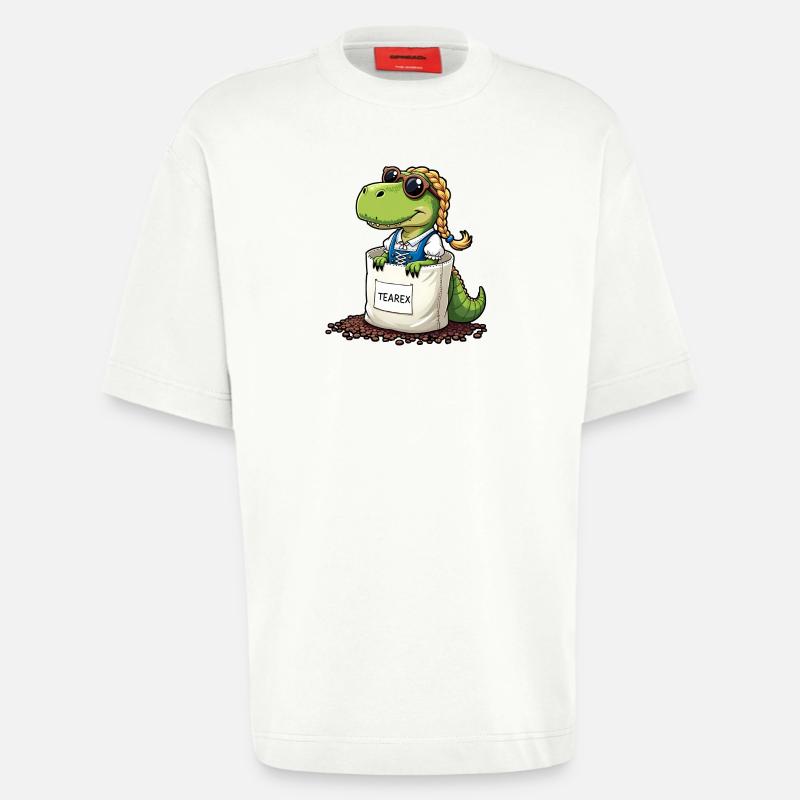 Tea Rex Dinosaurier traditionellen Dir Tee - Heavyweight T-Shirt - made by SPREAD - OFF WHITE
