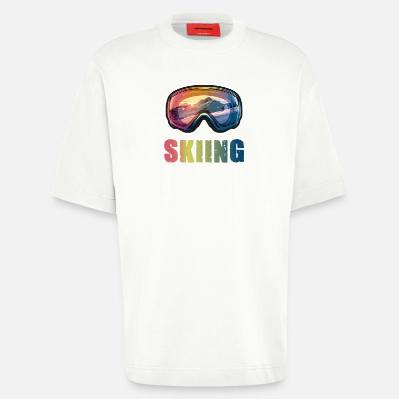 Maschere da sci Sci Sci - Maglietta ecologica oversize Heavyweight Made in UE - OFF WHITE