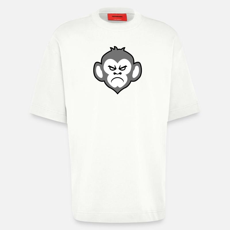 Grumpy Monkey - Heavyweight T-Shirt - made by SPREAD  - OFF WHITE
