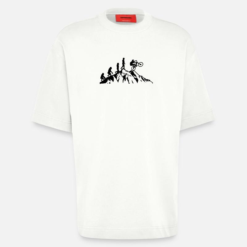 Évolution du VTT à vélo - T-shirt bio épais oversize fabriqué en UE - OFF WHITE