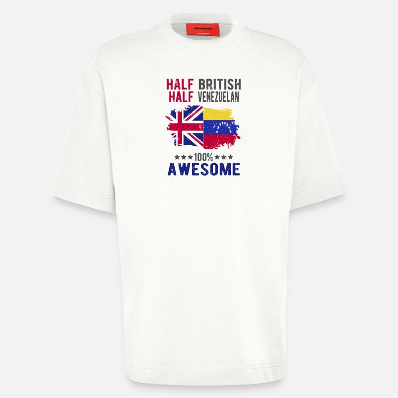 Halb Brite Halb Venezolaner - Heavyweight T-Shirt - made by SPREAD  - OFF WHITE
