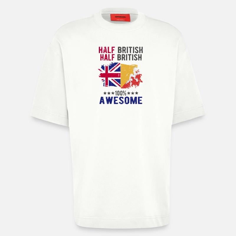 Half British Half British - Heavyweight T-Shirt - made by SPREAD  - OFF WHITE