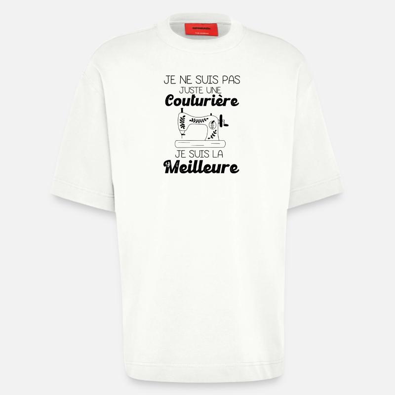 meilleure couturière 2 - T-shirt bio épais oversize fabriqué en UE - OFF WHITE