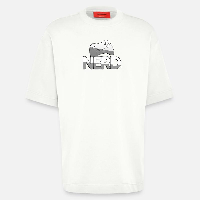 NERD + Controller - Gaming - Heavyweight T-Shirt - made by SPREAD  - OFF WHITE