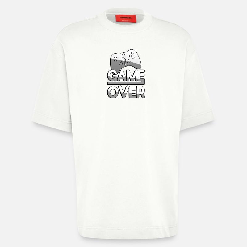 GAME OVER (White) + Controller - Gaming - Heavyweight T-Shirt - made by SPREAD  - OFF WHITE