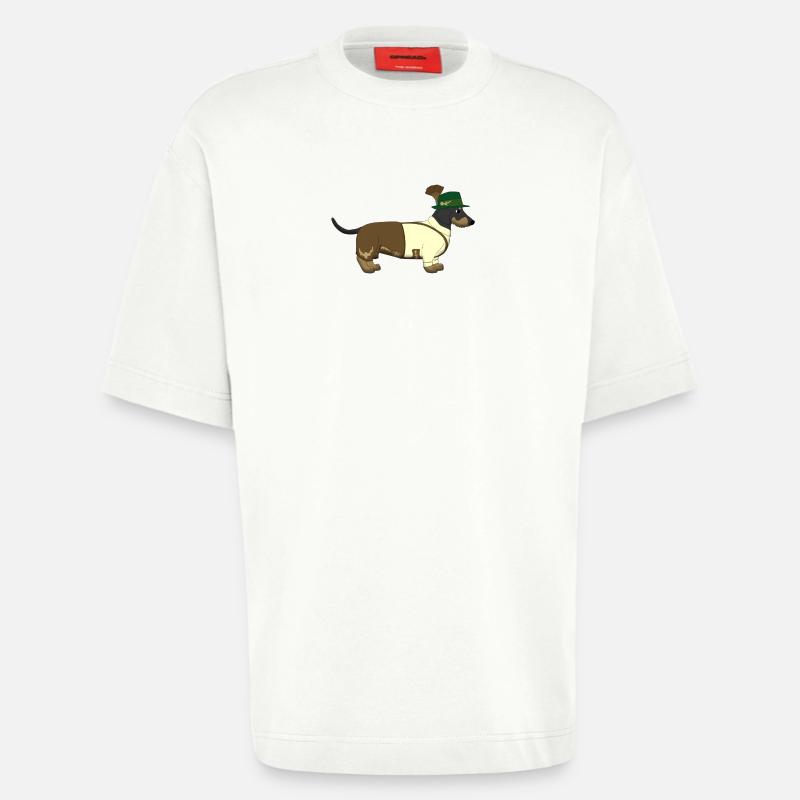 Der bayerische Dackel weißes Hemd - Heavyweight T-Shirt - made by SPREAD  - OFF WHITE