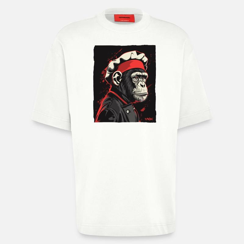 Monkey Chef et Monkey Chef - T-shirt bio épais oversize fabriqué en UE - OFF WHITE