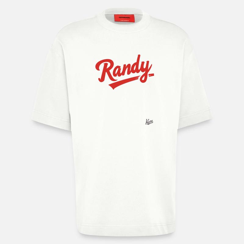 Le nom est Randy - T-shirt bio épais oversize fabriqué en UE - OFF WHITE