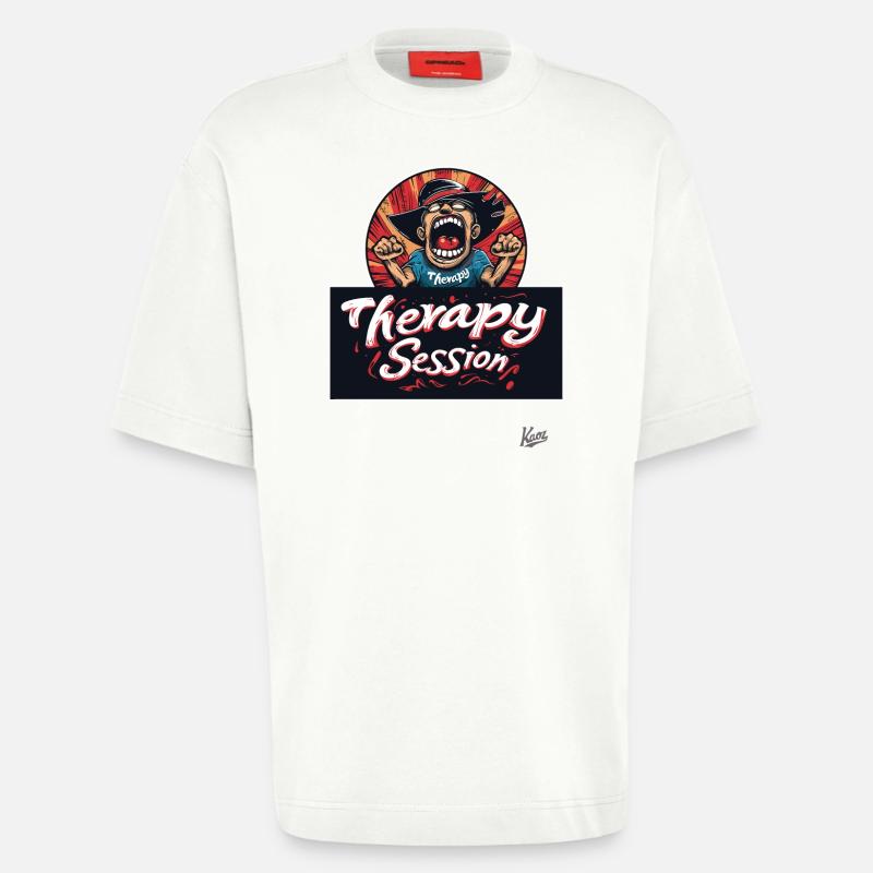 Scream therapy: Session in progress - Heavyweight T-Shirt - made by SPREAD  - OFF WHITE