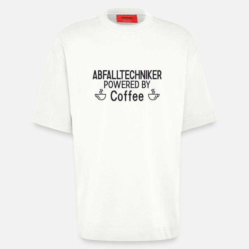 Abfalltechniker Powered By Coffee - Heavyweight T-Shirt - made by SPREAD  - OFF WHITE