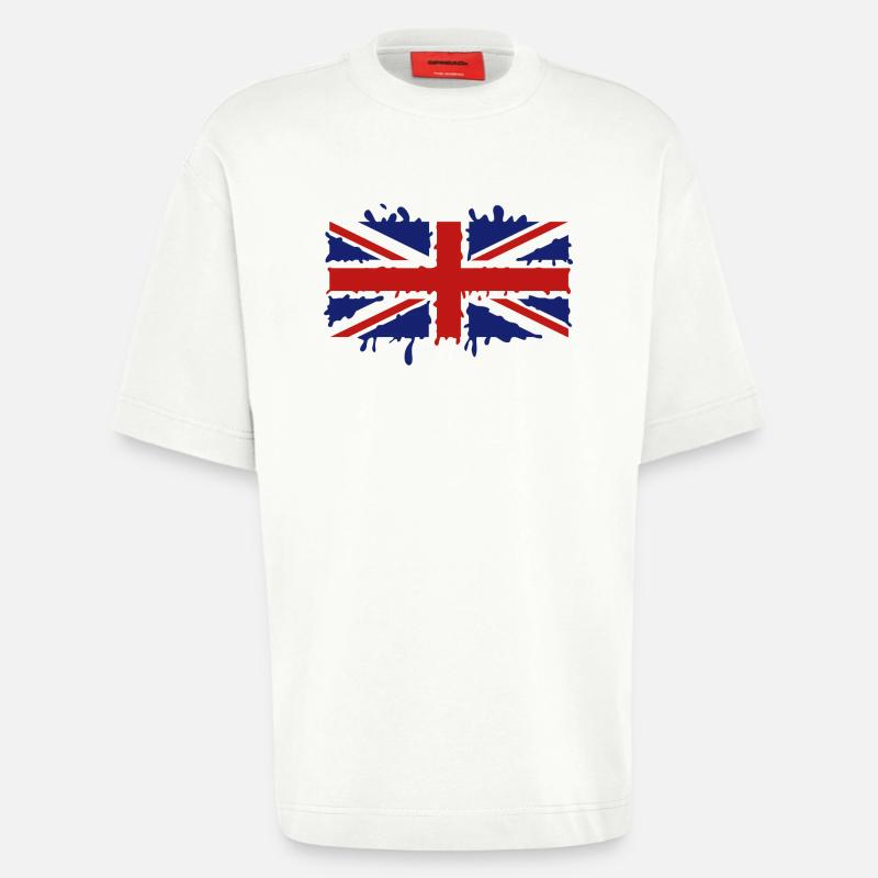 Dripping Union Jack - Heavyweight T-Shirt - made by SPREAD  - OFF WHITE