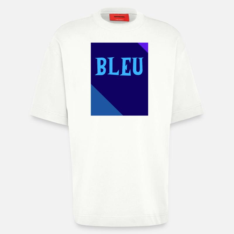 BLUE Rectangle Triangle Chalkboard - Heavyweight T-Shirt - made by SPREAD  - OFF WHITE