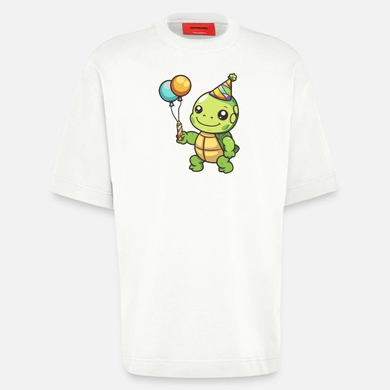 Turtle Birthday Comic - Heavyweight T-Shirt - made by SPREAD  - OFF WHITE