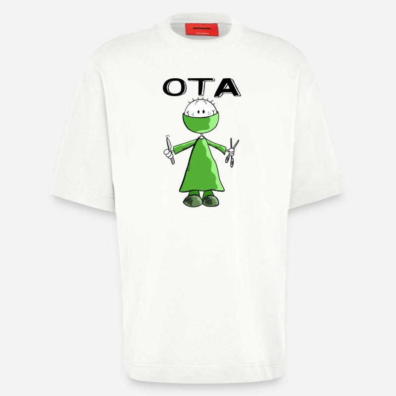 Operationstechnischer Assistent Strichmann - OTA - Heavyweight T-Shirt - made by SPREAD  - OFF WHITE