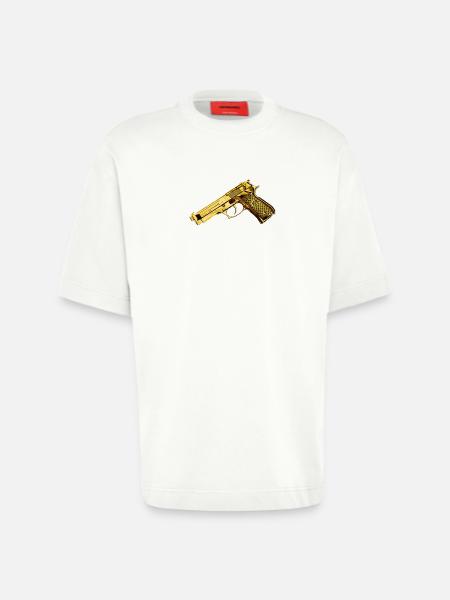 gun - Heavyweight T-Shirt - made by SPREAD - OFF WHITE