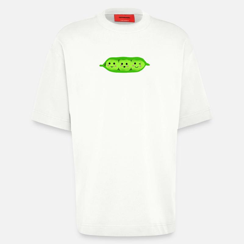 three pea in a pod - Heavyweight T-Shirt - made by SPREAD - OFF WHITE