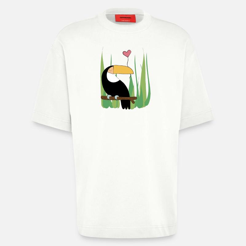 Kakadu mit Herz - Geschenkidee - Geschenk - Heavyweight T-Shirt - made by SPREAD  - OFF WHITE