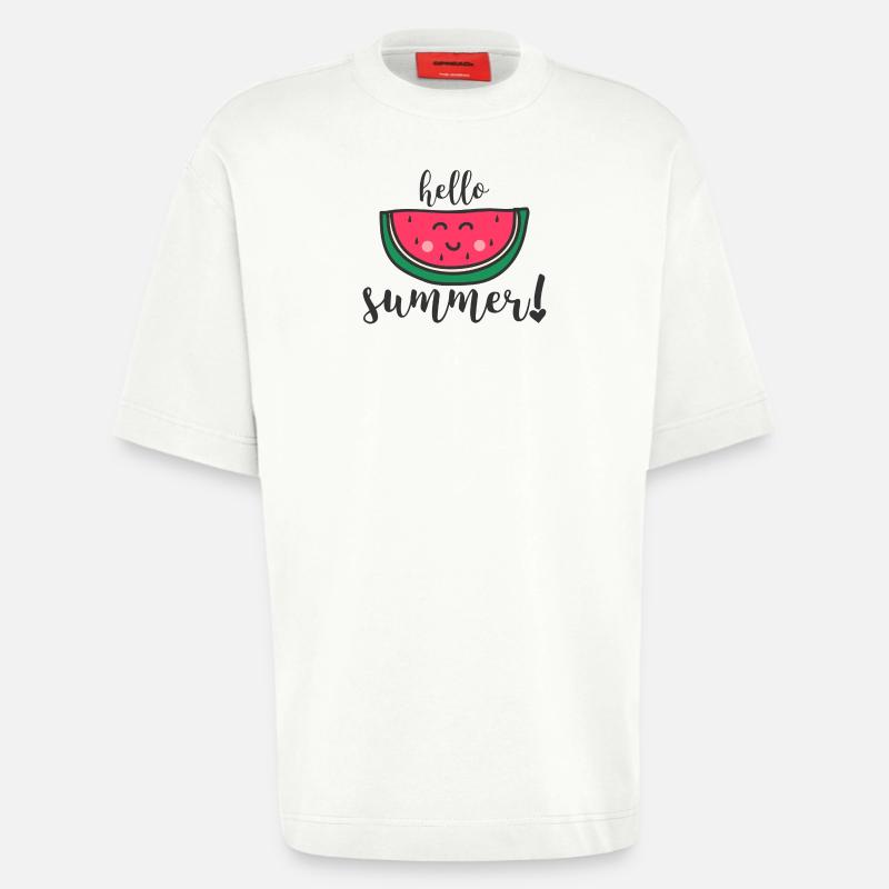 HELLO SUMMER - Heavyweight T-Shirt - made by SPREAD  - OFF WHITE