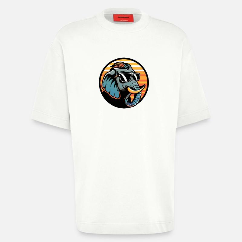 Elephant Comic Cool Summer - Heavyweight T-Shirt - made by SPREAD - OFF WHITE