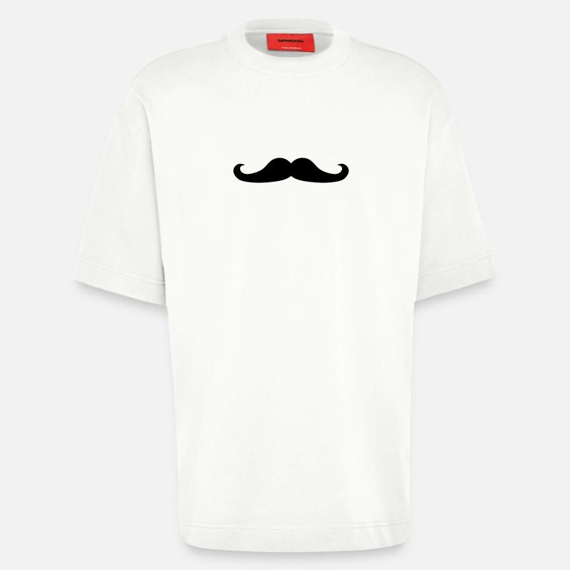schwarzer Schnurrbart - Heavyweight T-Shirt - made by SPREAD  - OFF WHITE
