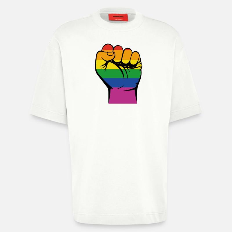 Faust im Regenbogendesign - Geschenk - Heavyweight T-Shirt - made by SPREAD  - OFF WHITE