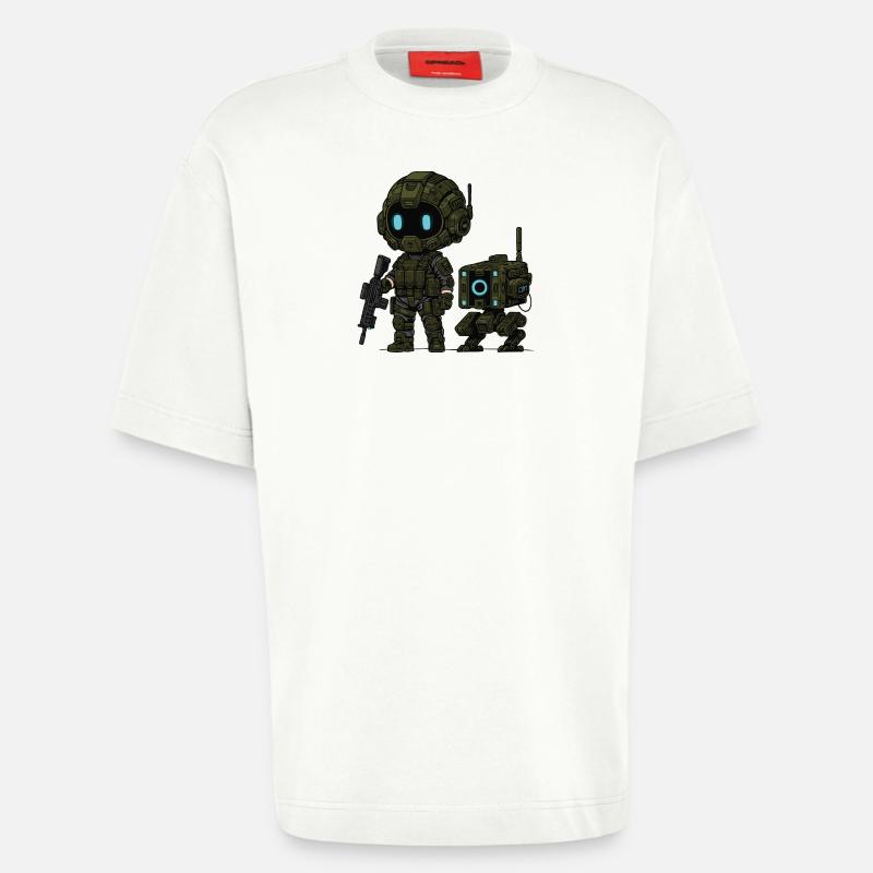Nova-Sentinel mit Sidekick Byte! - Heavyweight T-Shirt - made by SPREAD  - OFF WHITE