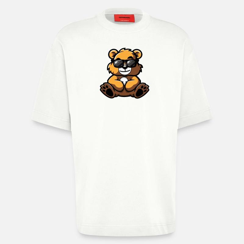 Bär Comic Cool - Heavyweight T-Shirt - made by SPREAD  - OFF WHITE