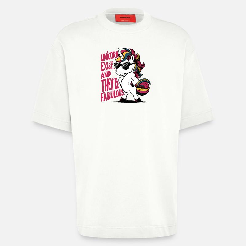 Einhörner faboulos - Heavyweight T-Shirt - made by SPREAD  - OFF WHITE