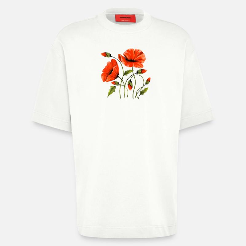 Fleur - T-shirt bio épais oversize fabriqué en UE - OFF WHITE