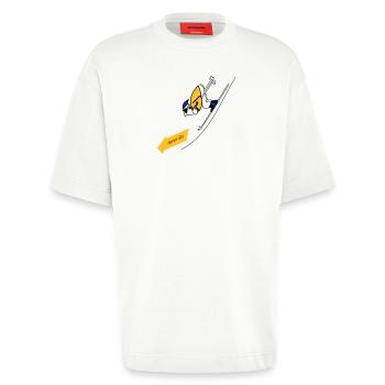 Apres ski - Heavyweight T-Shirt - made by SPREAD  - OFF WHITE - Vorne - Fiona (171cm)