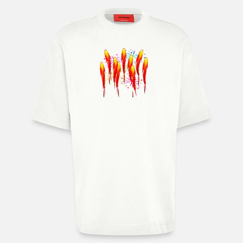 Feuer firework fire Feuerwerk - Heavyweight T-Shirt - made by SPREAD - OFF WHITE
