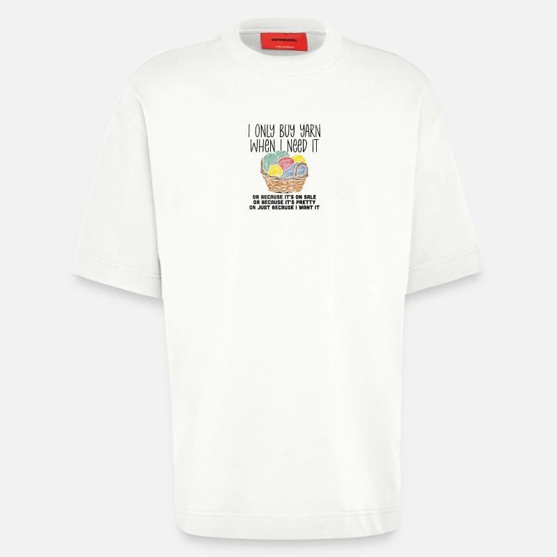 Stricken Strickkorb Strickwolle - Heavyweight T-Shirt - made by SPREAD  - OFF WHITE