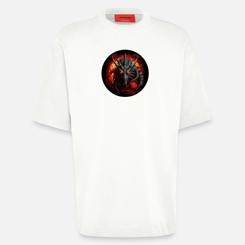 Der Drache hat dich erblickt - Heavyweight T-Shirt - made by SPREAD  - OFF WHITE