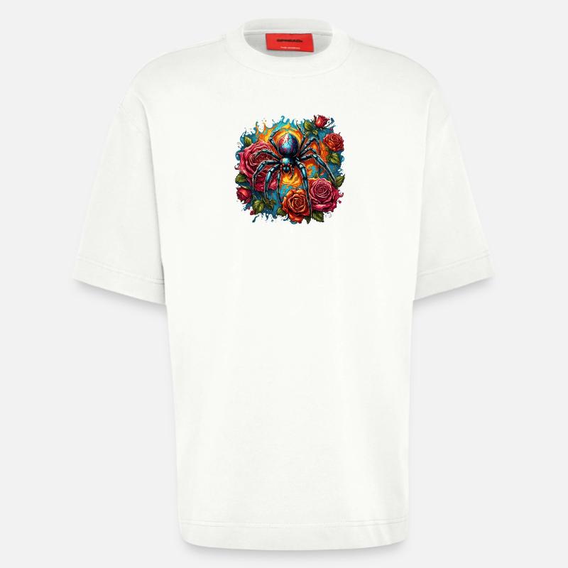 Spider / Web / Pet / Reptile / Eight-legged - Heavyweight T-Shirt - made by SPREAD  - OFF WHITE