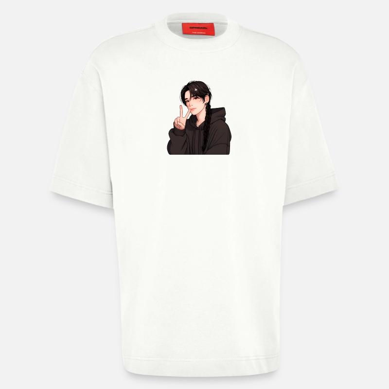 Junge - Frieden, Junge Friedenszeichen - Heavyweight T-Shirt - made by SPREAD  - OFF WHITE