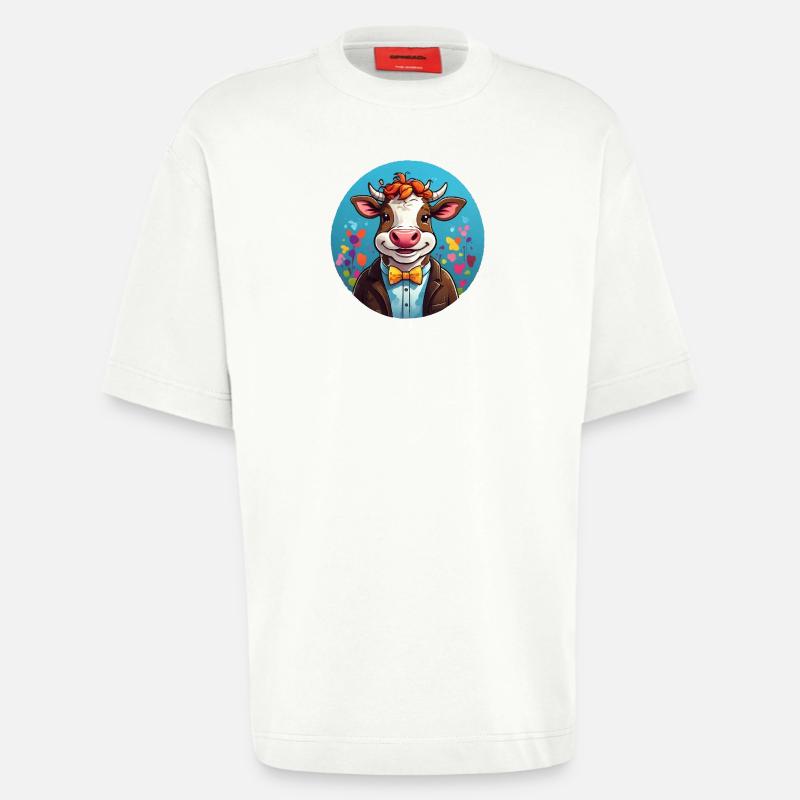 Lustige Kuh Comic - Heavyweight T-Shirt - made by SPREAD - OFF WHITE