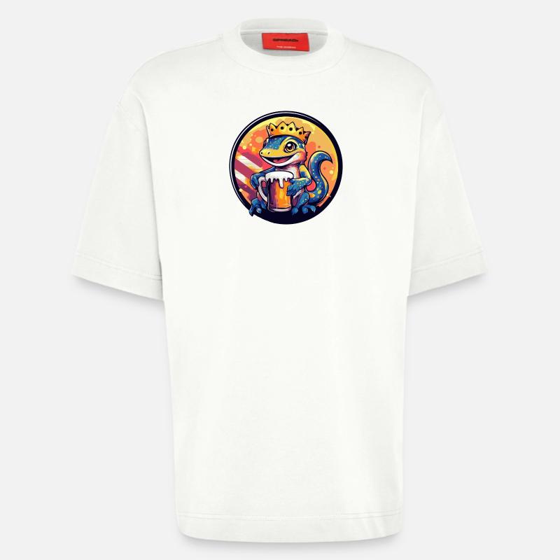 Lizard Beer Comic - Heavyweight T-Shirt - made by SPREAD - OFF WHITE